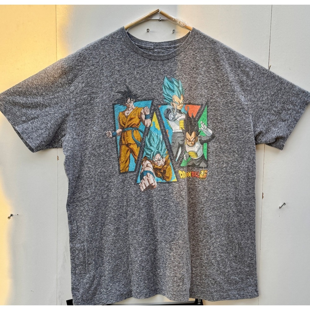 Dragon Ball Super Mens 2XL Graphic T-Shirt Grey Goku Vegeta Anime Short Sleeve - Picture 1 of 5